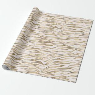 Papel De Regalo Impresión de cebra dorada