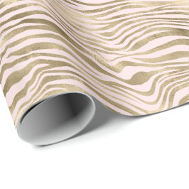 Papel De Regalo Impresión de cebra rosa dorada