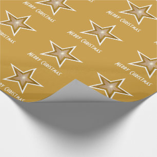 Papel De Regalo Impresión de estrella dorada Feliz Navidad