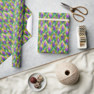 Papel De Regalo Impresión de Harlequin de vidrio templado Mardi Gr