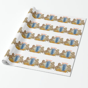Papel De Regalo Impresión de Jambo Jumbo African Kids Elephants