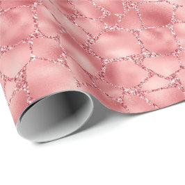Papel De Regalo Impresión de jirafa Purpurina glitzy rosado