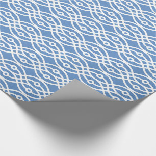 Papel De Regalo Impresión de Kimono, azul cielo y blanco
