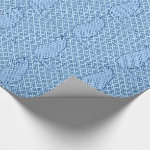 Papel De Regalo Impresión de kimono azul para gato japonés