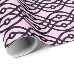 Papel De Regalo Impresión de kimono, hielo rosa y negro