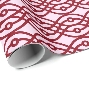 Papel De Regalo Impresión de kimono, rosa y borgoñona