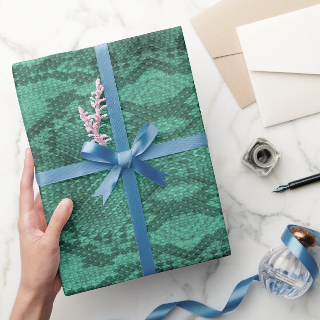Papel De Regalo Impresión de la piel de serpiente verde claro (Regalar)