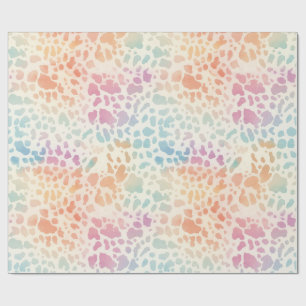 Papel De Regalo Impresión de leopardo acuarela arcoíris pastel