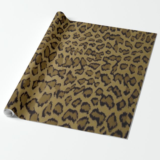 PAPEL DE REGALO IMPRESIÓN DE LEOPARDO ANIMAL (Desenrollado)