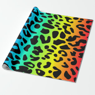 Papel De Regalo Impresión de leopardo arco iris