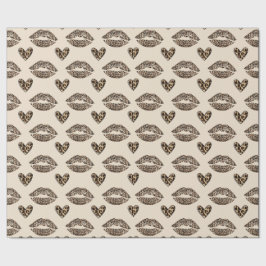 Papel De Regalo Impresión de leopardo beige y negro chic