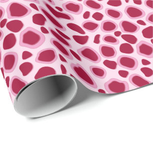 Papel De Regalo Impresión de leopardo - Burdeos y Rosa