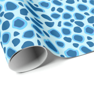 Papel De Regalo Impresión de leopardo - Cobalto oscuro y azul ciel