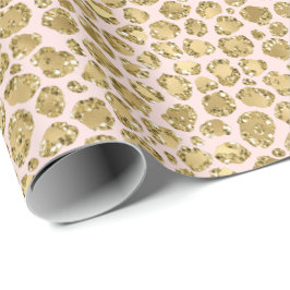 Papel De Regalo Impresión de leopardo del Purpurina de Rubor Glitz