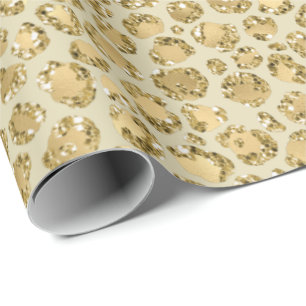Papel De Regalo Impresión de leopardo del Purpurina Glitzy Glam G