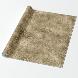 Papel De Regalo Impresión de leopardo del Purpurina Gold Glam Glit
