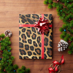 Papel De Regalo Impresión de leopardo dorado