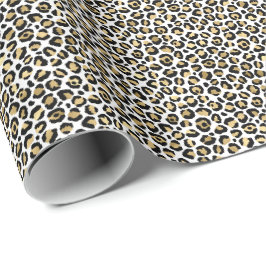Papel De Regalo Impresión de leopardo dorado Girly Glam