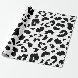 Papel De Regalo Impresión de leopardo en blanco y negro
