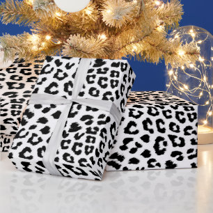 Papel De Regalo Impresión de leopardo en blanco y negro