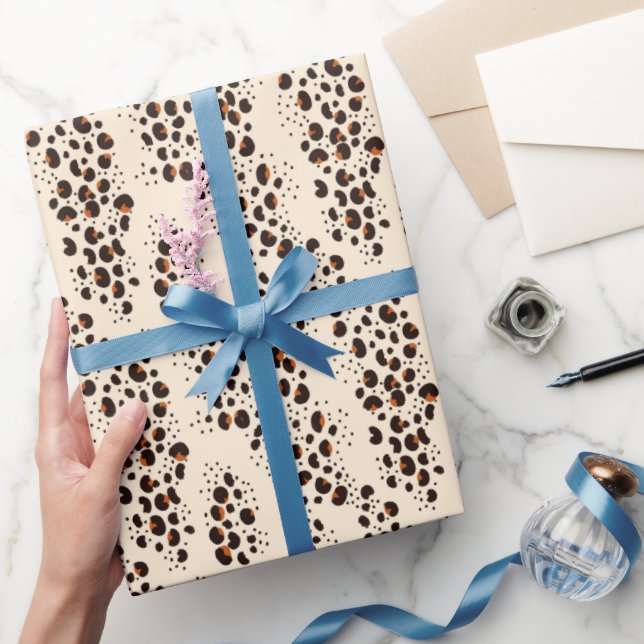 Papel De Regalo Impresión de leopardo exótico en marrón y crema (Regalar)