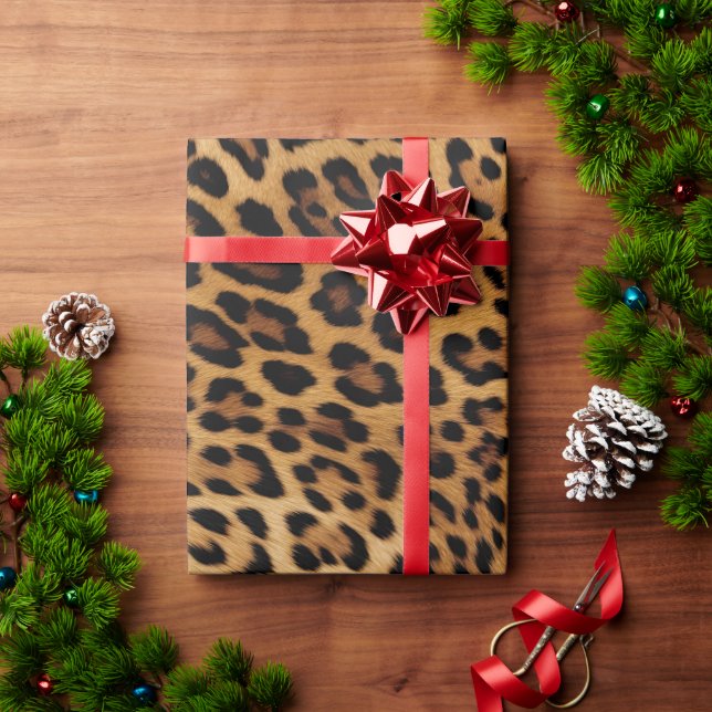 Papel De Regalo Impresión de leopardo marrón de moda (Regalo de vacaciones)