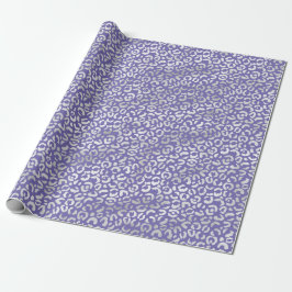 Papel De Regalo Impresión de leopardo morado plateado
