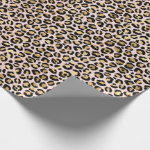 Impresión de leopardo negro de oro rosado de Rubor