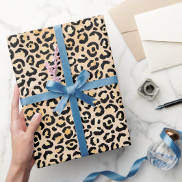 Papel De Regalo Impresión de leopardo negro de paginación