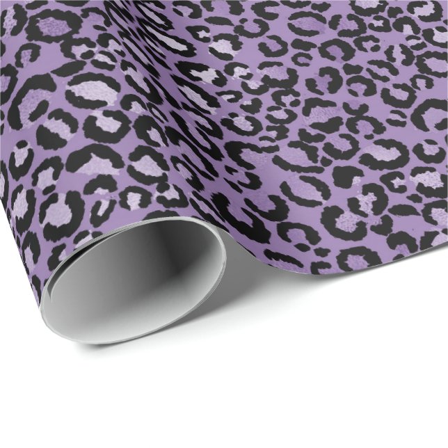 Papel De Regalo Impresión de leopardo púrpura (Esquina del rollo)