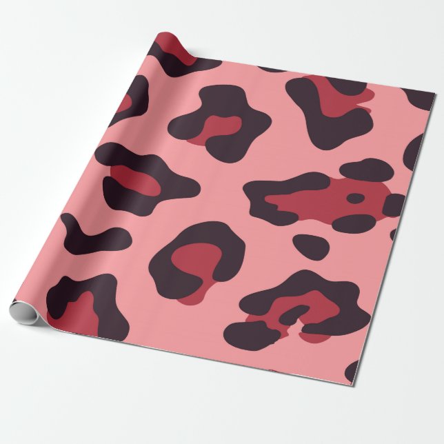 Papel De Regalo Impresión de leopardo rosa (Desenrollado)