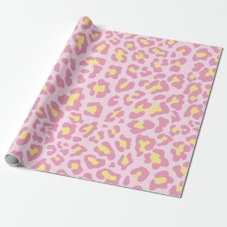 Papel De Regalo Impresión de leopardo rosa y amarillo