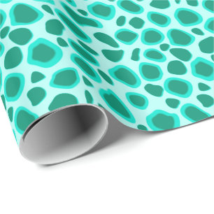 Papel De Regalo Impresión de leopardo - Turquesa y Aqua