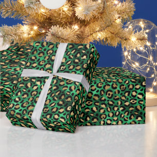 Papel De Regalo Impresión de leopardo verde atrevido Patrón de a