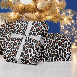 Papel De Regalo Impresión de piel de leopardo blanco