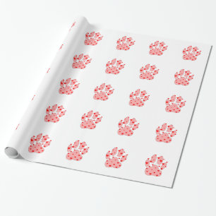 Papel De Regalo Impresión de pintas rosadas con corazón