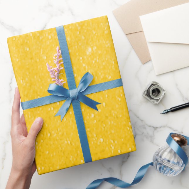 Papel De Regalo Impresión de Purpurina amarillo suave (Regalar)
