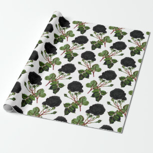 Papel De Regalo Impresión de rosa negra