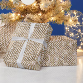 Papel De Regalo Impresión de serpiente dorada gris plateado