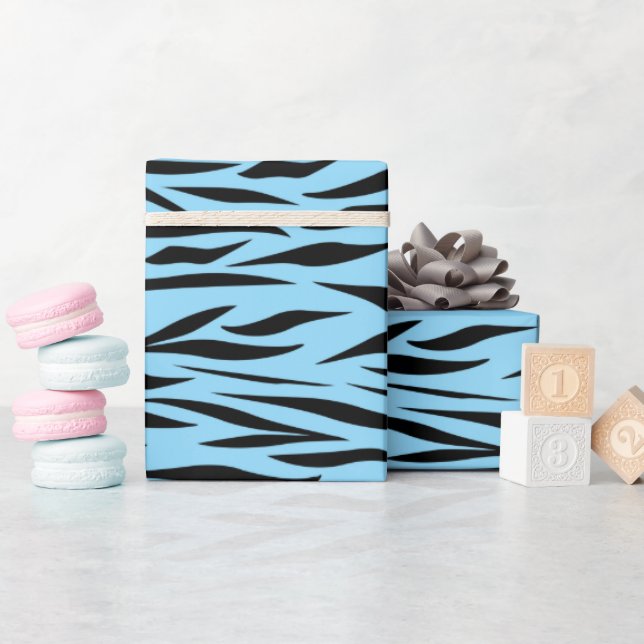 Papel De Regalo Impresión de tigres para el día del padre, luz azu (Baby Shower)