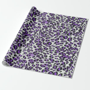 Papel De Regalo Impresión de un elegante animal de leopardo púrpur
