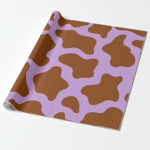 Papel De Regalo impresión de vaca marrón pastel