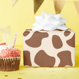 Papel De Regalo Impresión de vaca rosa y marrón
