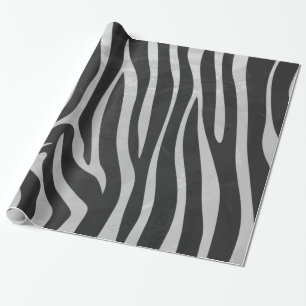 Papel De Regalo Impresión de zebra negra y gris claro