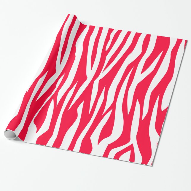 Papel De Regalo Impresión de zebra roja (Desenrollado)