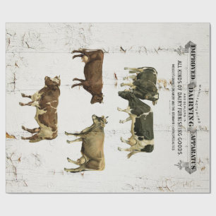 Papel De Regalo Impresión del cortijo de la vaca lechera