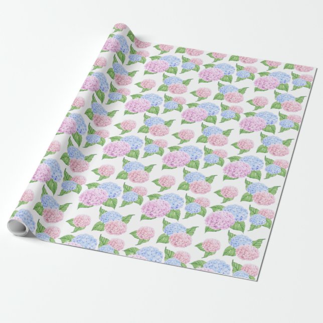 Papel De Regalo Impresión del Hydrangea (Desenrollado)