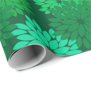 Papel De Regalo Impresión del kimono, esmeralda y verde de jade