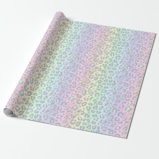 Papel De Regalo Impresión del leopardo del arcoiris Pastel