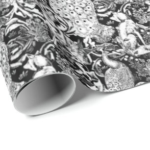 Papel De Regalo Impresión del pavo real de Nouveau del arte,